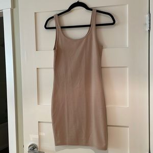 PrettyLittleThing beige mini dress